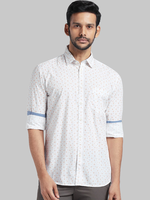 

Parx Men White Slim Fit Printed Casual Shirt