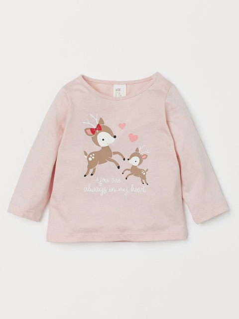 

H&M Girls Pink Printed jersey top