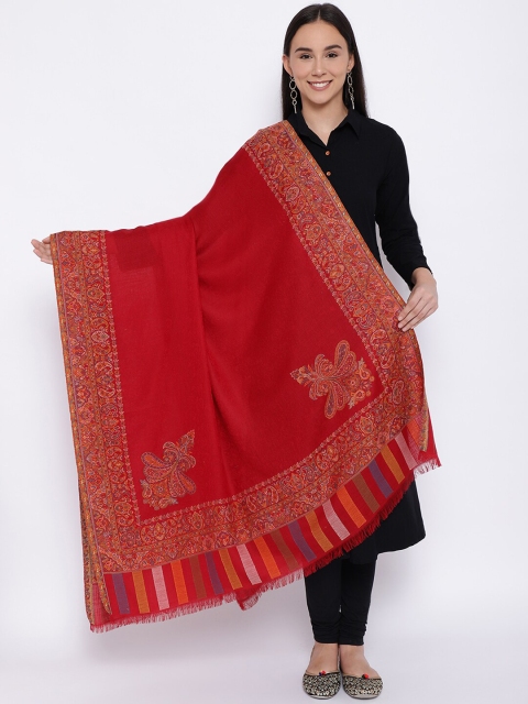 

Pashmoda Women Red Woven Design Shawl