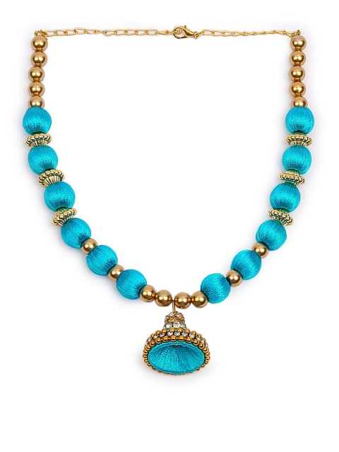 

AKSHARA Blue & Gold-Toned Handcrafted Choker Necklace