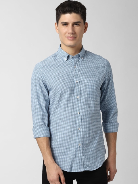 

Peter England Casuals Men Blue Slim Fit Checked Casual Shirt