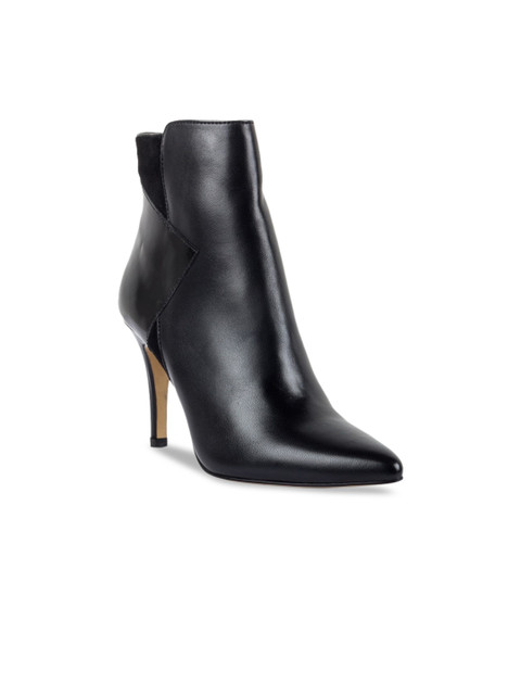 

Vanilla Moon Women Black Solid Leather Mid-Top Flat Boots