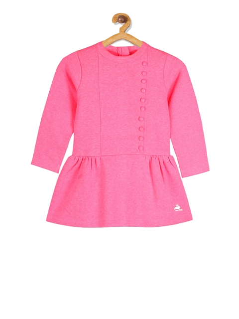 

Cherry Crumble Girls Pink Solid Fit and Flare Dress