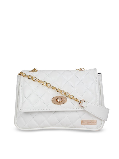 

Berrypeckers White Textured Sling Bag