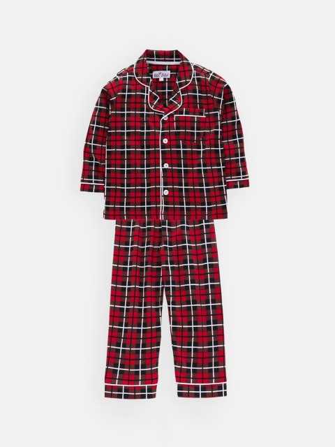 

Nite Flite Kids Red & Black Checked Night suit