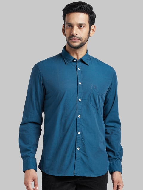 

Parx Men Blue Slim Fit Solid Casual Shirt