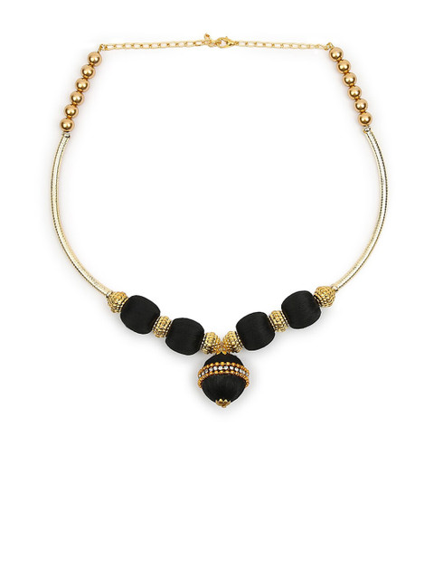 

AKSHARA Women Black Handcrafted Choker Necklace