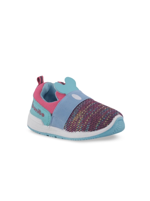

Khadims Kids Turquoise Blue & Pink Slip-On Sneakers