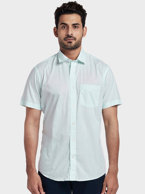 

ColorPlus Men Blue Tailored Fit Printed Casual Shirt