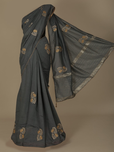 

Pothys Grey Embroidered Saree