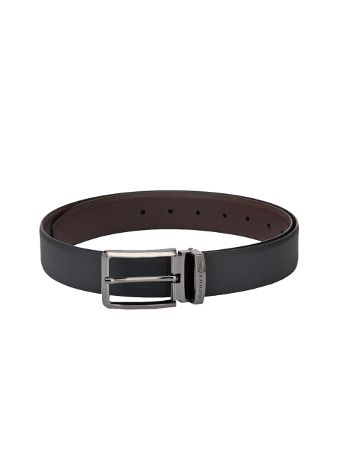 

Pacific Gold Men Black & Coffee Brown Textured Genuine Leather Reversible Belt