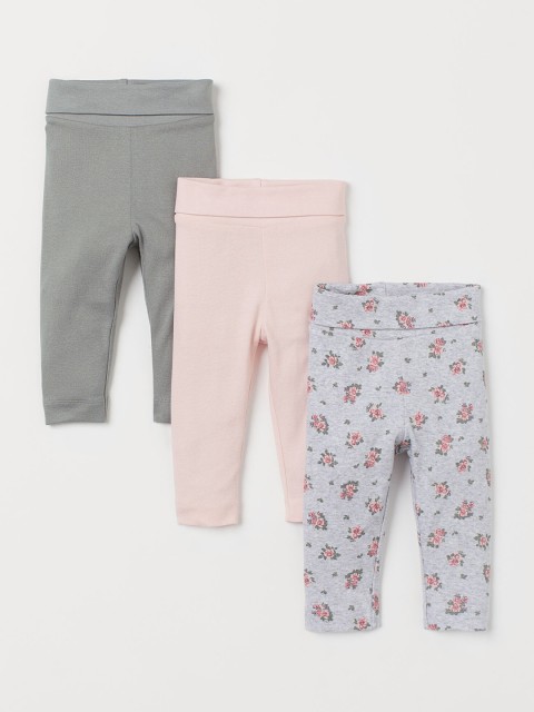 

H&M Infants 3-Pack Leggings, Grey