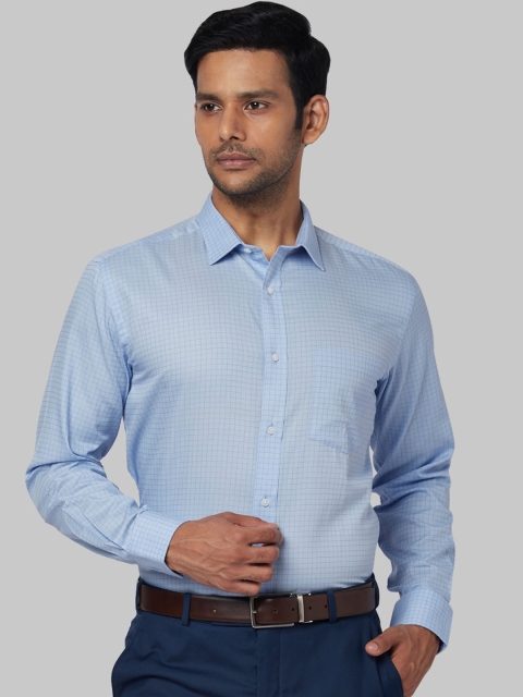 

Park Avenue Men Blue Regular Fit Self Design Formal Shirt