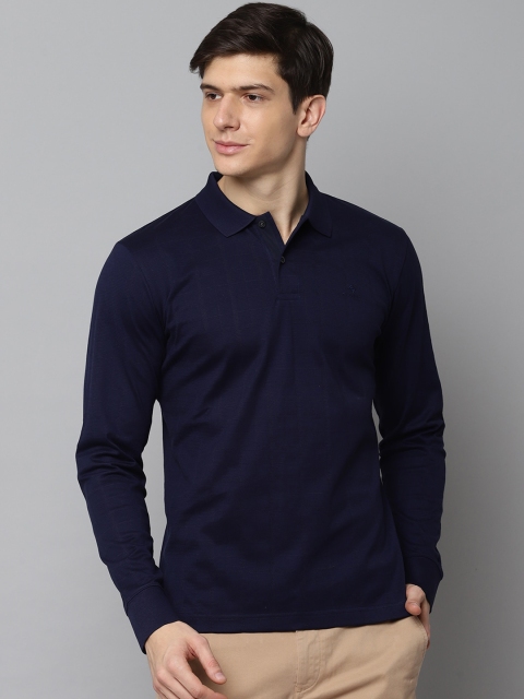 

GANT Men Navy Blue Solid Polo Collar T-shirt