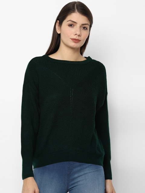 

Allen Solly Women Women Green Self-Design Pullover Sweater