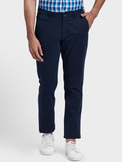 

ColorPlus Men Navy Blue Regular Fit Solid Chinos