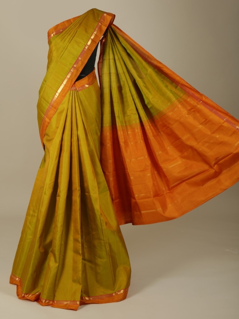 

Pothys Lime Green Solid Pure Silk Saree