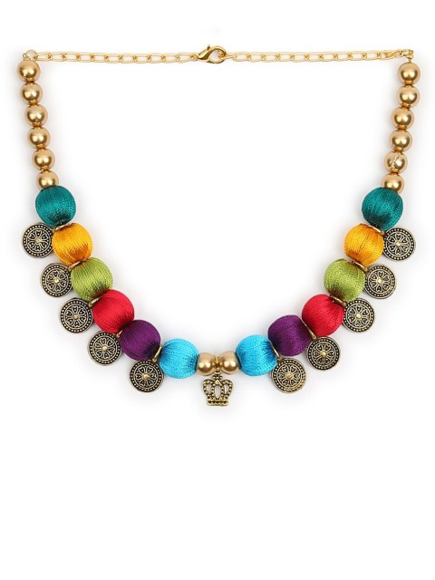

AKSHARA Multicolored Beaded Handcrafted Choker Necklace, Multi