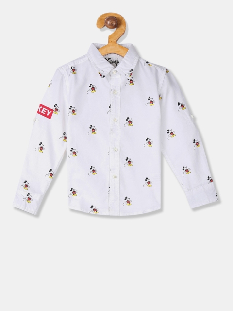 

Cherokee Boys White & Yellow Regular Fit Printed Casual Shirt