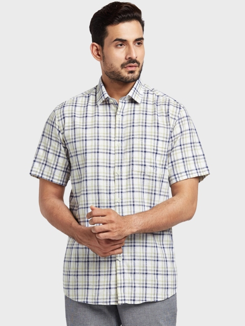 

ColorPlus Men Beige Tailored Fit Checked Casual Shirt