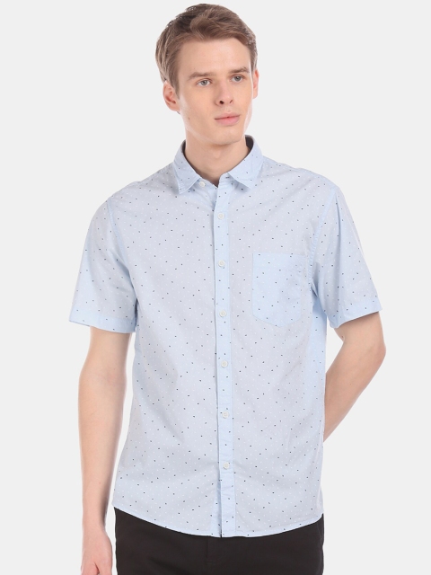 

Ruggers Men Blue Regular Fit Printed Casual Shirt