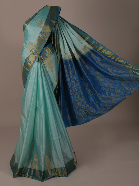 

Pothys Sea Green & Blue Pure Silk Woven Design Saree