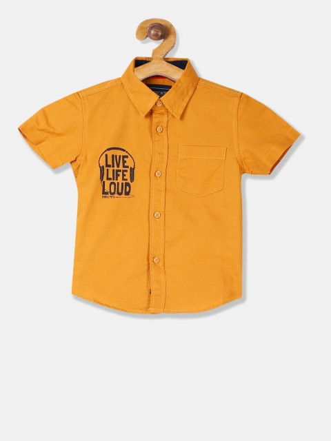 

Cherokee Boys Mustard Regular Fit Printed Casual Shirt