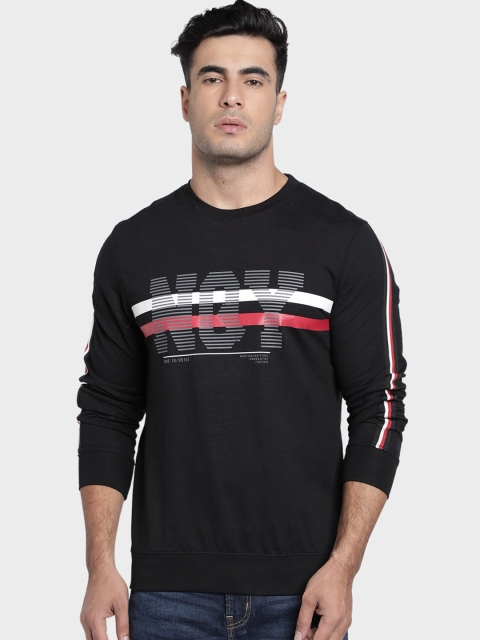 

Octave Men Black Printed Round Neck T-shirt