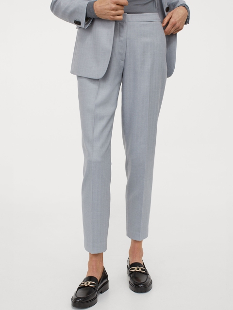 

H&M Women Blue Solid Cigarette Trousers