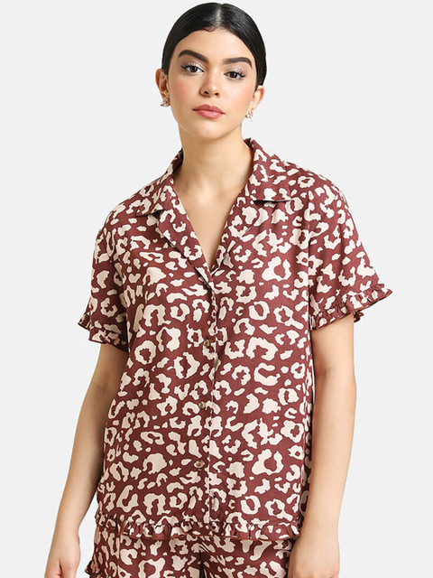 

Kazo Women Brown Printed Lounge Set