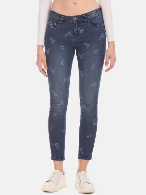 

Cherokee Women Blue Slim Fit Mid-Rise Mildly Distressed Stretchable Jeans