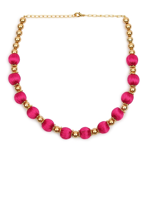 

AKSHARA Women Pink Handcrafted Choker Necklace