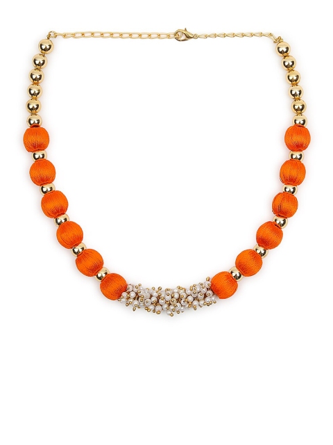 

AKSHARA Women Orange Handcrafted Choker Necklace