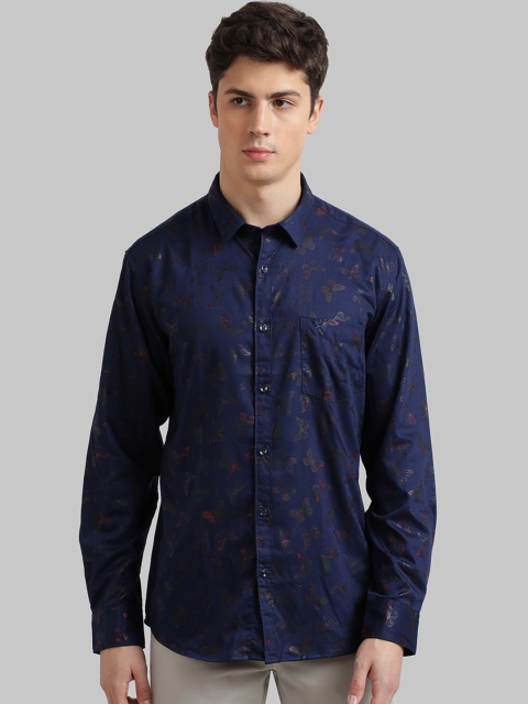 

Parx Men Blue & Black Slim Fit Printed Casual Shirt