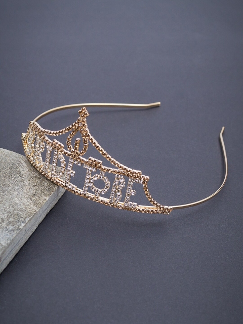 

Golden Peacock Women Gold-Toned Embellished Tiara