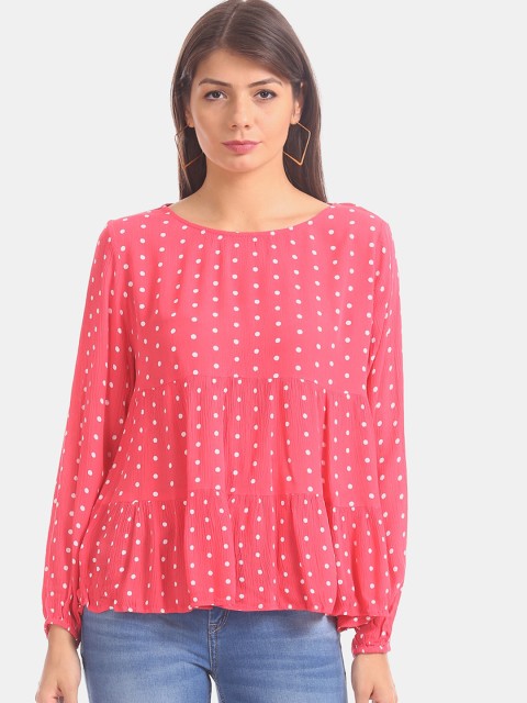 

Sugr Women Pink Printed A-Line Top