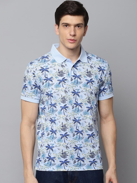 

GANT Men Blue Printed Polo Collar T-shirt