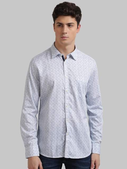 

Parx Men Grey & Black Slim Fit Printed Casual Shirt