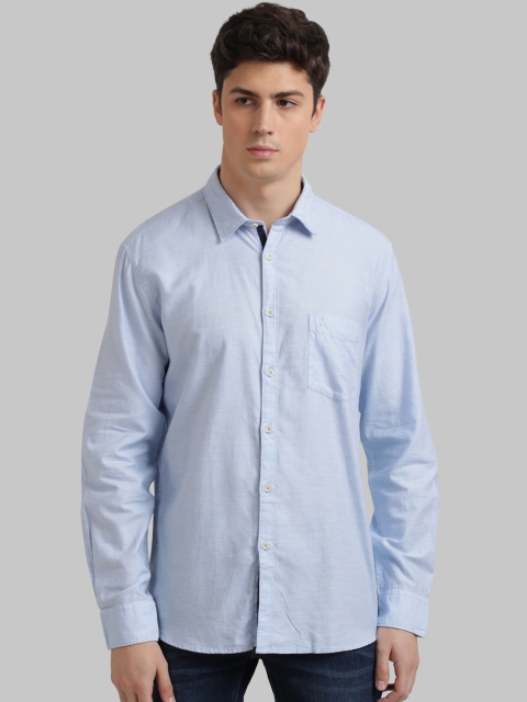 

Parx Men Blue Slim Fit Solid Casual Shirt