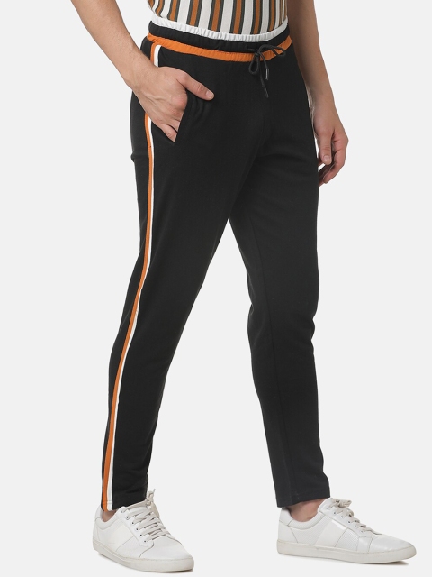 

Campus Sutra Men Black Solid Straight-Fit Track Pants