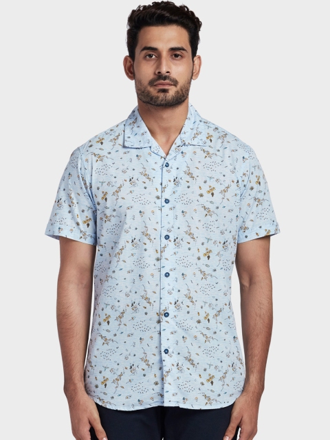 

ColorPlus Men Blue Tailored Fit Printed Casual Shirt