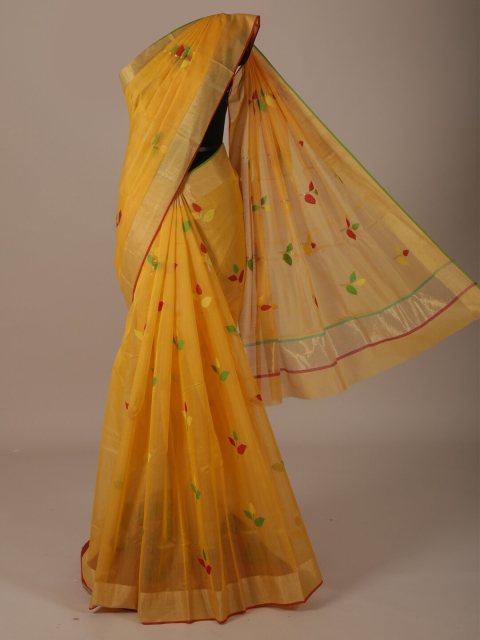 

Pothys Yellow & Red Silk Cotton Printed Saree