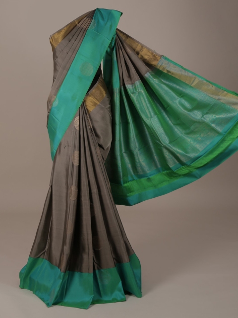 

Pothys Grey & Green Pure Silk Woven Design Saree