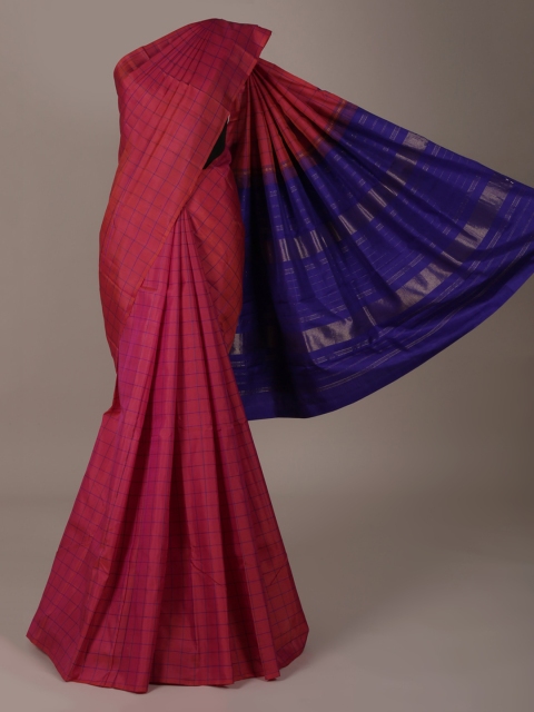 

Pothys Pink & Navy Blue Pure Silk Woven Design Saree