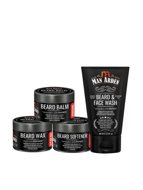 

Man Arden Beard Softener Beard wax With Beard Balm Beard & Face Wash Beard Care Combo, Black