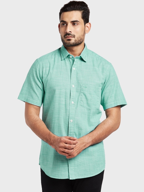 

ColorPlus Men Sea Green Tailored Fit Solid Casual Shirt
