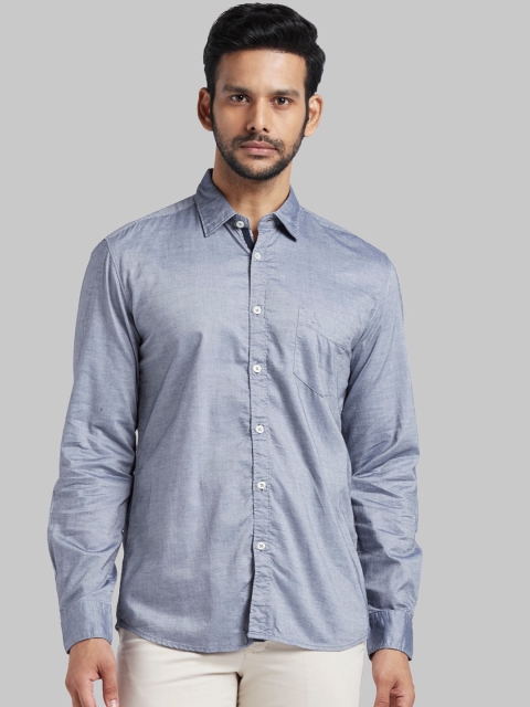 

Parx Men Blue Slim Fit Solid Casual Shirt