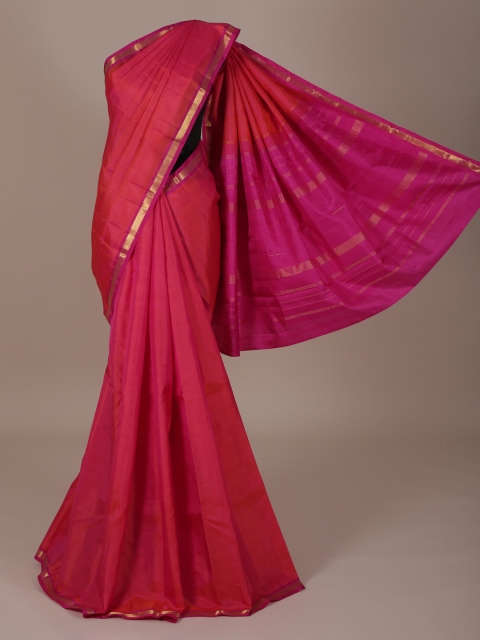 

Pothys Pink Solid Pure Silk Saree