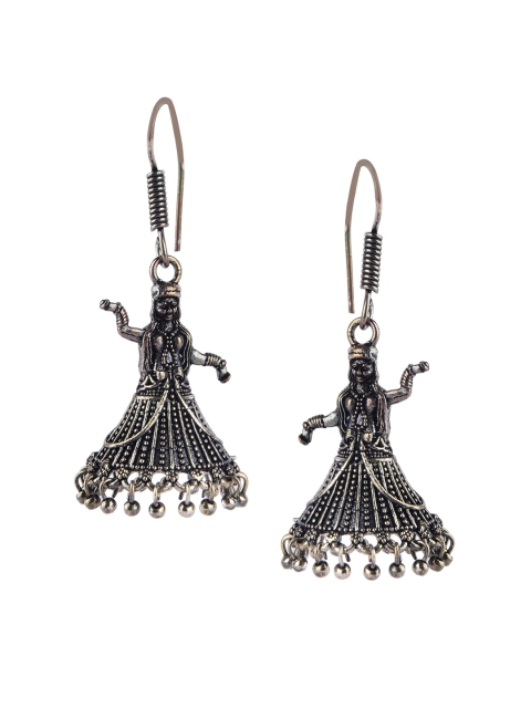 

DESI COLOUR Silver-Toned Contemporary Drop Earrings