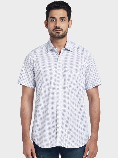 

ColorPlus Men Blue Tailored Fit Printed Casual Shirt